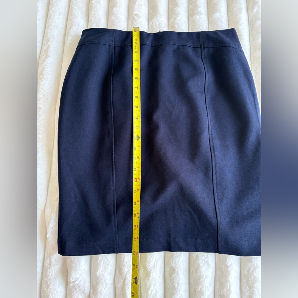 Elegant Navy Blue Pencil Skirt - Picture 3 of 6
